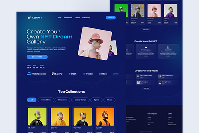 Website NFT Gallery gradient illustration inspiration modern nft typography uidesign uxdesign web web3 website