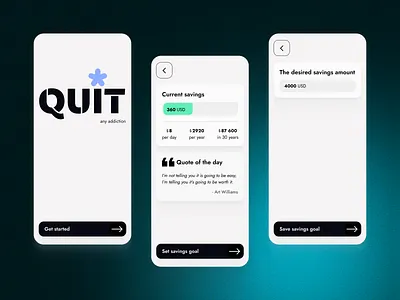 Quit any addiction app addiction app flat health healthcare mobile quit smoking ui ux