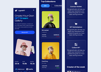 Website NFT gallery gallery gradient illustration inspiration modern nft simple typography ui uidesign web website