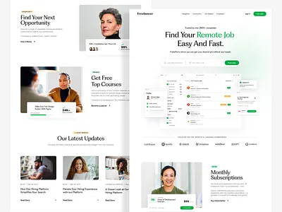 Hiring - Job Search Landing Page agency branding dashboard dstudioagency hiring platform job search job website landing page minimal portal product design typography ui ui ux user experience ux web web app web ui website