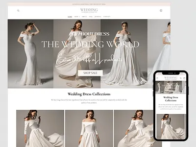 WEDDING - Bright Silver Wedding Celebration Style Shopify Theme shopify