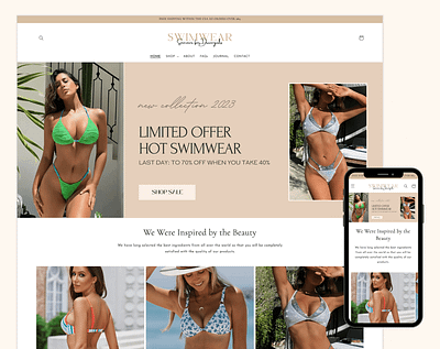 SWIMWEAR - Minimalistic and Bright in Sandy Style Shopify Theme