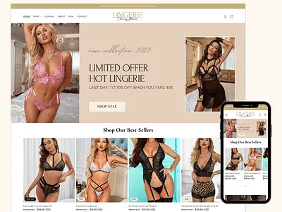 LINGERIE GOLD - Contrasting with Gold, Black and White Color shopify