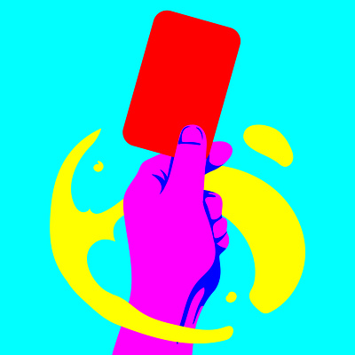 red card in the air football referee branding design flat design graphic design illustration logo ui vector