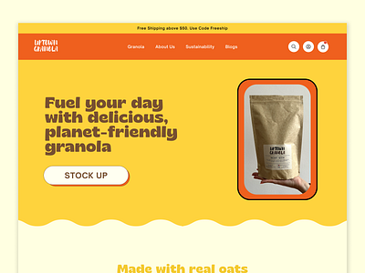 Modern Website for a Granola Brand e commerce fun e commerce website granola website modern e commerce website superfoods website ui uiux web designer website design