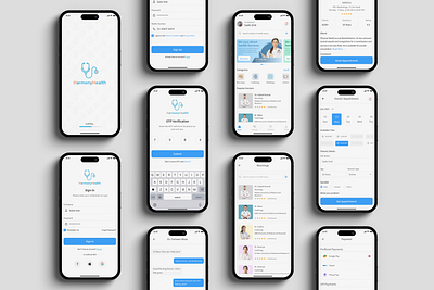 Doctor Consultation App branding doctor booking] doctor consultation mobile app mockup ui