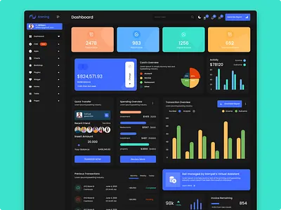 Payment Admin Dashboard admin admin interface admin theme admin ui analytics charts creative dahsbaord dark dashboard design dashboarddesign data graph grid payment sidebar stats user user interface ux ui design
