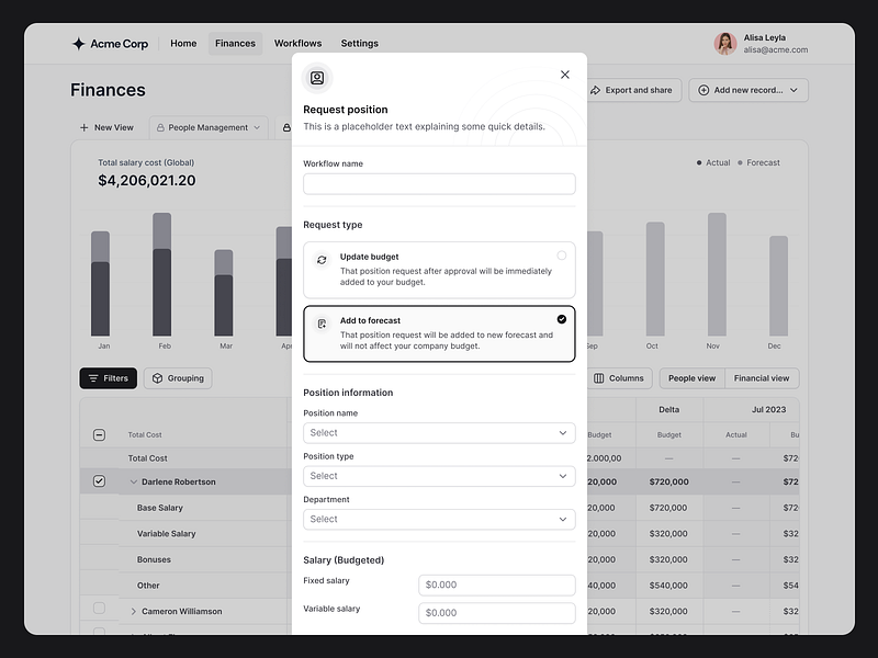 Finance analysis - workflow creation (drafts) ai analysis approval attio budget crm excel finance finance analysis financial report forecast position process approval report report creation reporting reports request salesforce workflow