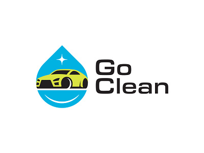 Go Clean Logo auto car carwash clean drop go logo wash