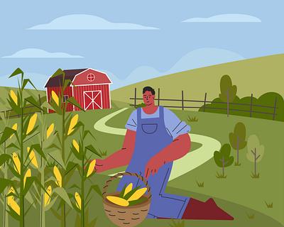 Farmer design farmer harvest illustration lifestyle people vector