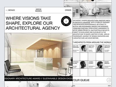 Archimedes - Architecture Agency Landing Page agency architectural architecture brutal brutalism clean design designer hero house landing marketing page property real estate service services ui web website