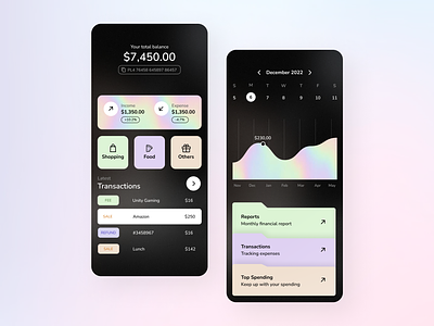 Expense App app creativedesign dashboard design financeapp mobileapp pocketapp ui ux