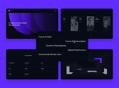 Failup Ventures website redesign abstract blocks contemporary experimental futuristic illustration pages retro screens uiux webapp website