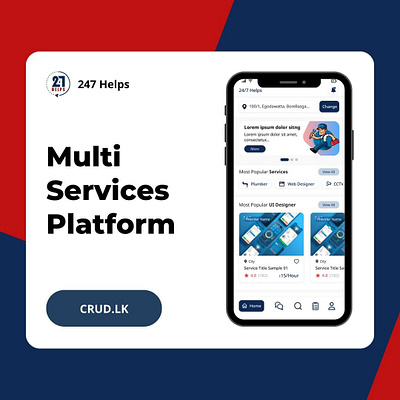 247 Helps blue figma mobile app multi services multi vendor online booking profile service provider services app ui design