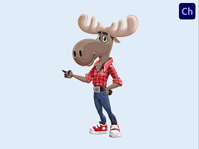 Moose Adobe Character Animator Puppet Template adobe character animator animated character animation character animator character design deer moose