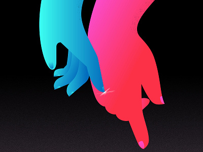 Hands blue couple design illustration love pink vector