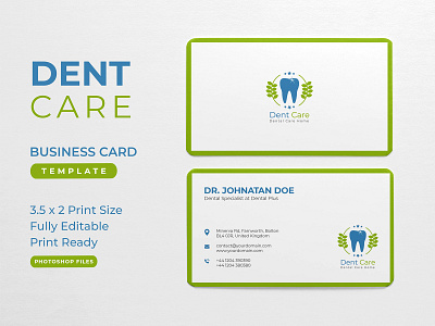 DENTAL CARE BUSINESS CARD TEMPLATE business card businesscard template dental care dental clinic dental hospital dentist business card dentistry print template visiting card