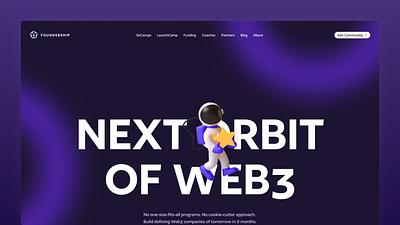 Homepage Redesign for Foundership - Crypto Learning Platform clean crypto dark background purple space typography ui website design