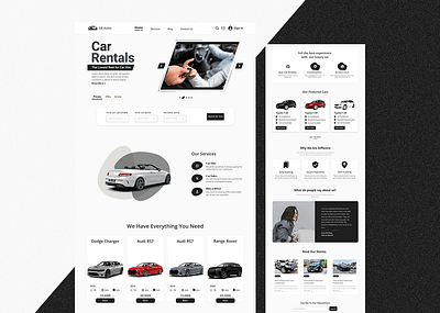 Car rental website design figma graphic design landing web design