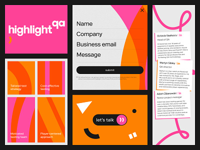 Highlight qa branding button cards colorful creative cta forms logo popup qa testing ui ui elements ux web design