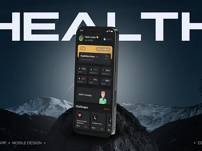 Health app [dark theme] b2b b2c graphic design health mobile ui ux