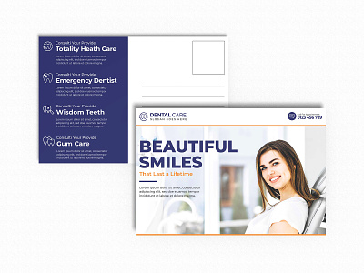 DENTAL CARE POSTCARD TEMPLATE dental care dental clinic dental hospital dentist postcard dentistry postcard doctor postcard eddm postcard invitation card marketing postcard postcard postcard template promotional postcard