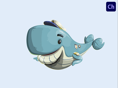 Whale Adobe Character Animator Puppet Template adobe character animator animated character animation character animator character design fish ocean sea whale