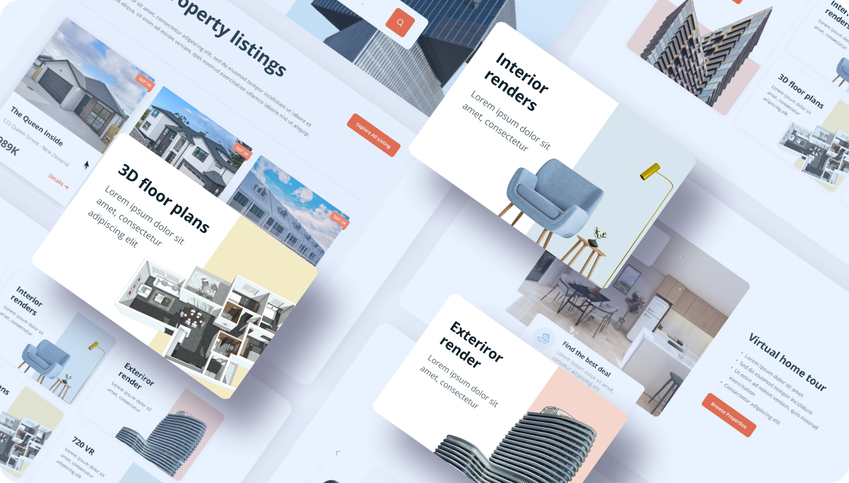 Real estate b2b b2c graphic design real estate ui ux