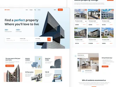 Real estate [home page] b2b b2c graphic design real estate ui ux