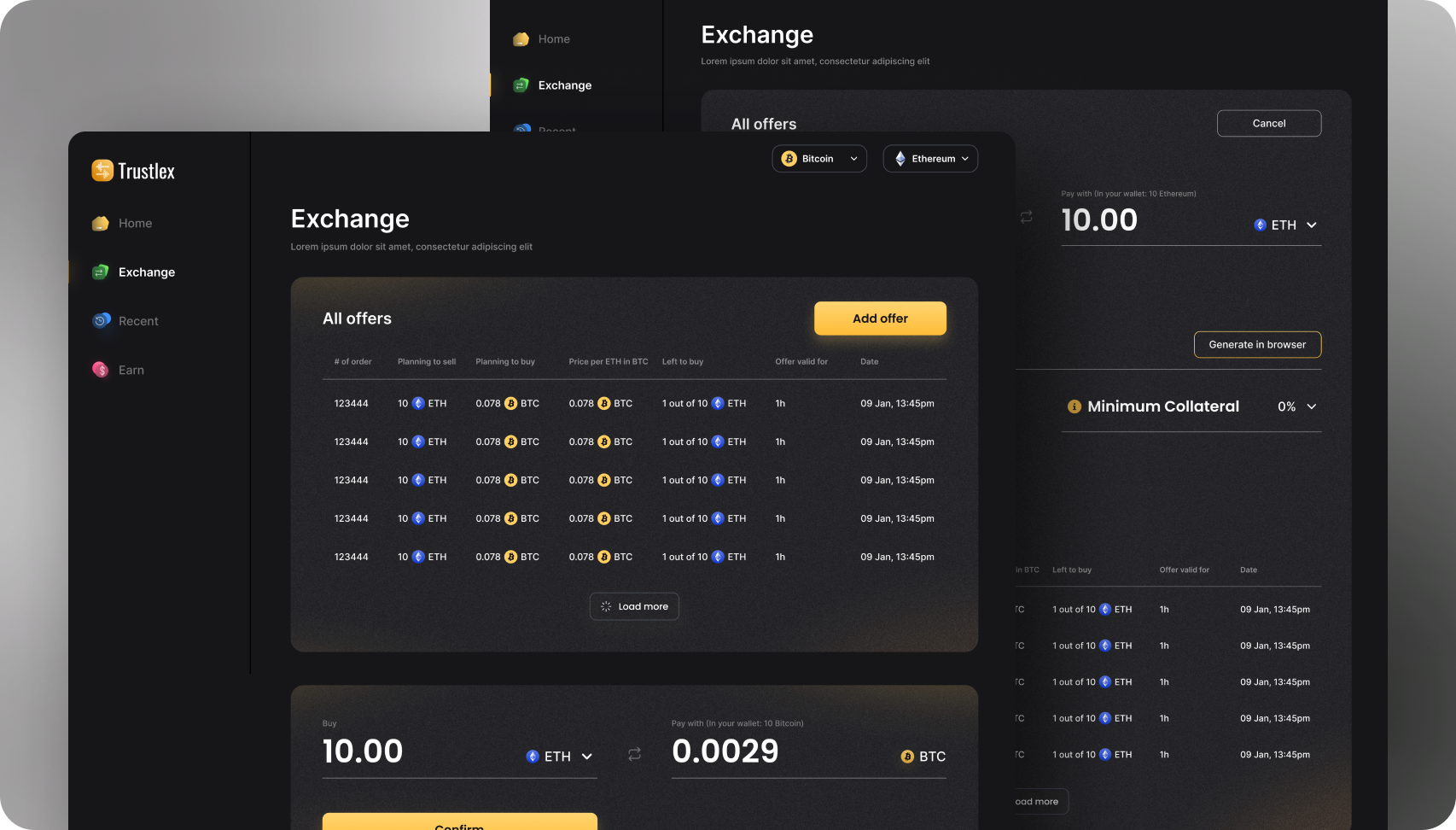 Web app [crypto] b2b b2c crypto fintech ui ux web3