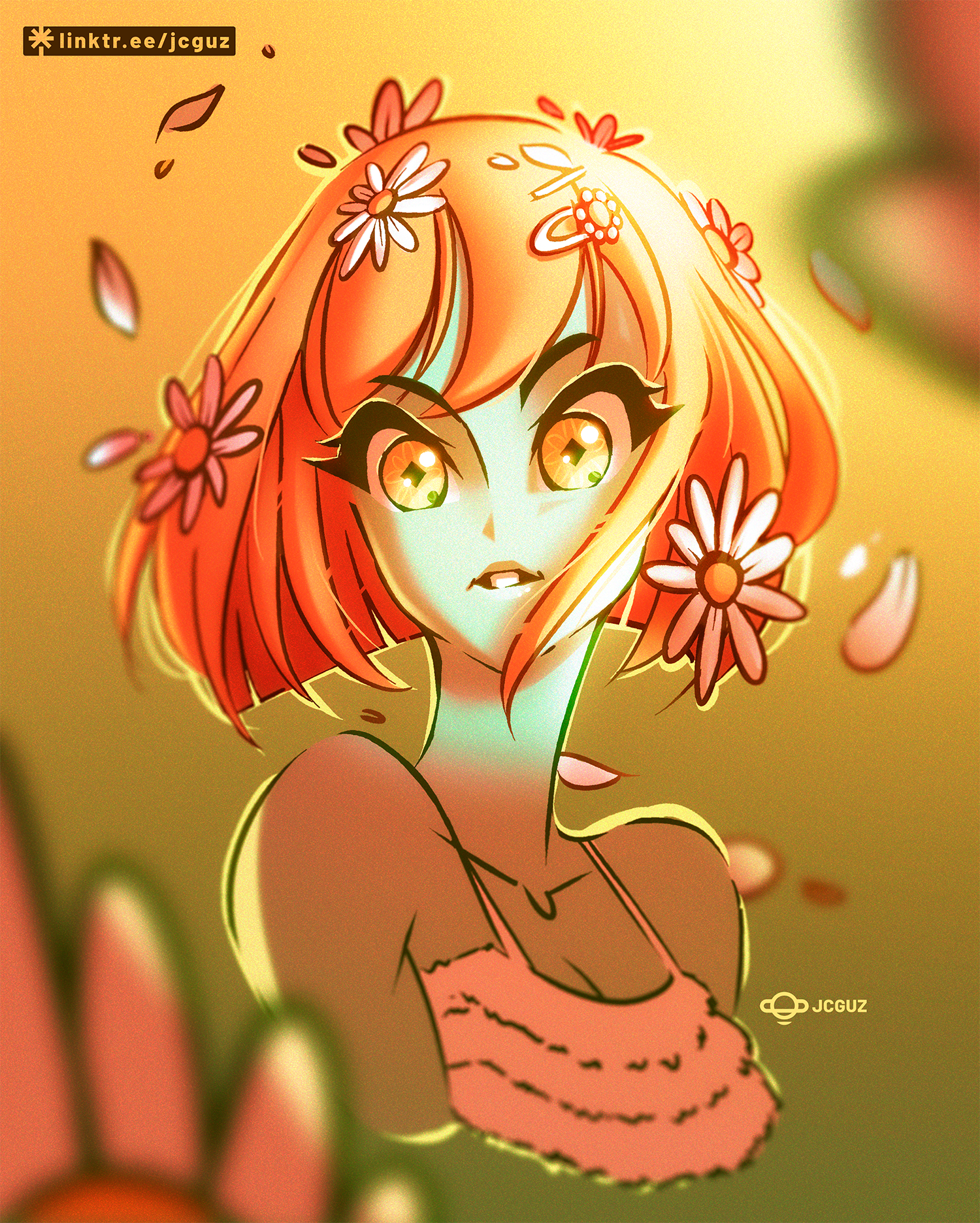 Daisy Flowers anime character colors flor flowers graphic design illustration manga oc woman