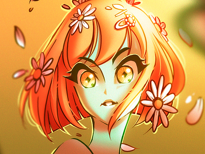 Daisy Flowers anime character colors flor flowers graphic design illustration manga oc woman