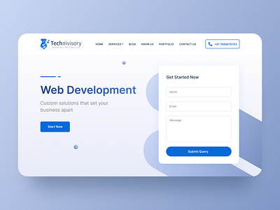 Technivisory-Hero section 3d agency animation branding design draw dribble figma futuristic graphic motion ui ux website websitedesign