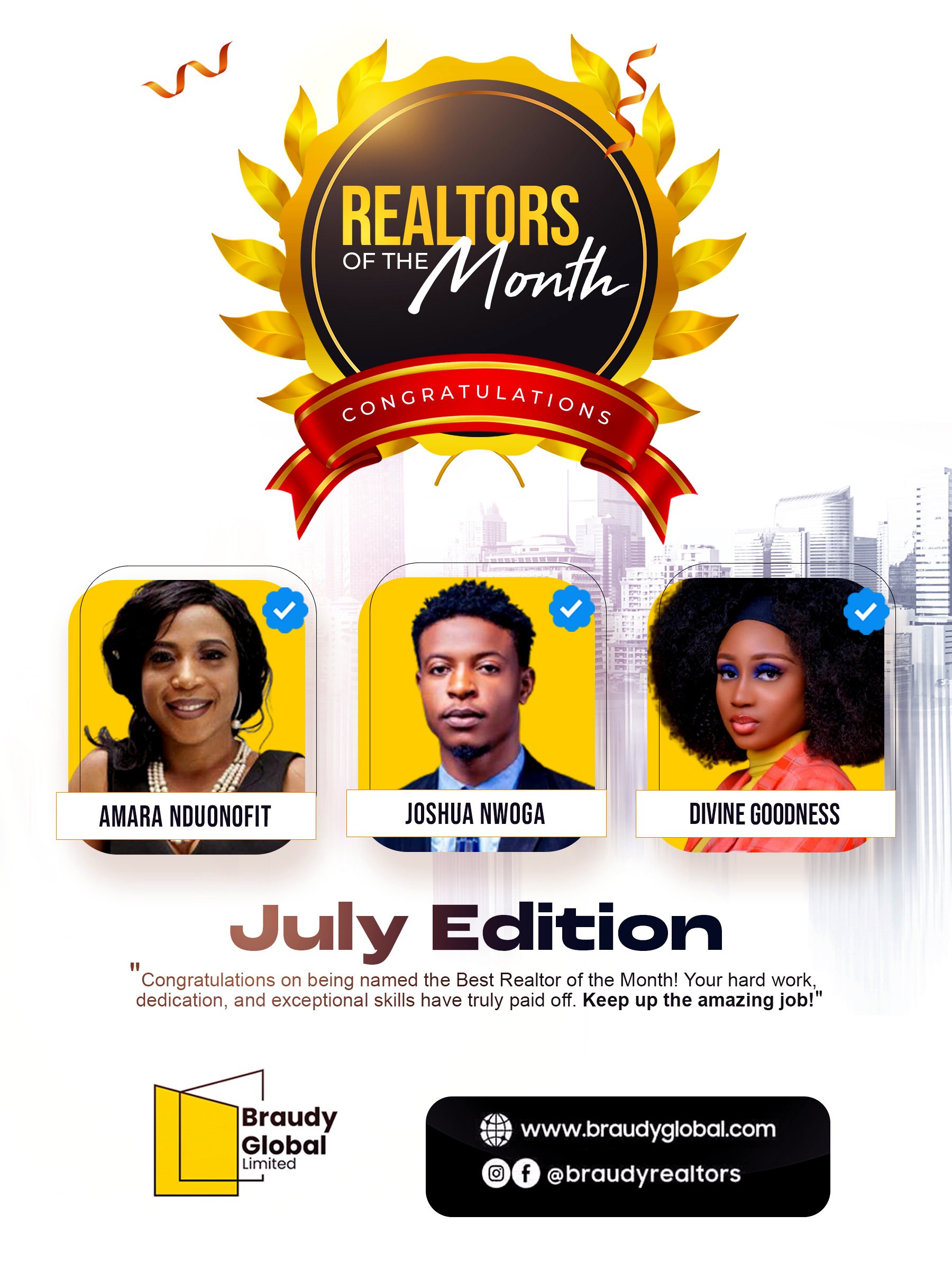 Award winner of the month design for realtor albumcover