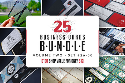 25 Business Cards Bundle - Vol 02 3d animation branding business card bundle business cards graphic design logo motion graphics ui