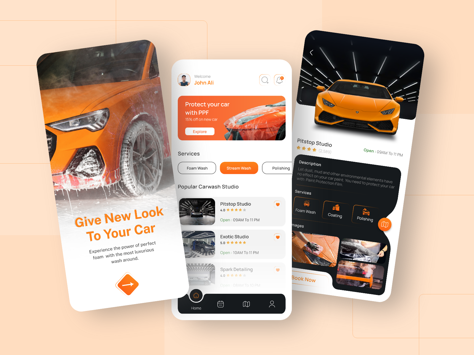 Car Washing App UI by aPurple on Dribbble