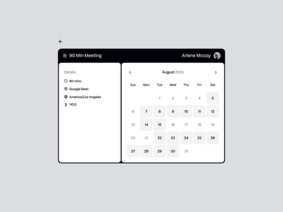 Booking Page booking calendar design light meet minimal modern reservation reservation page session simple design ui ui design uiux