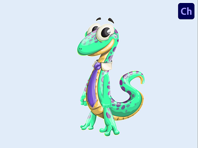 Gecko Adobe Character Animator Puppet Template adobe character animator animated character animation character animator character design gecko green lizard