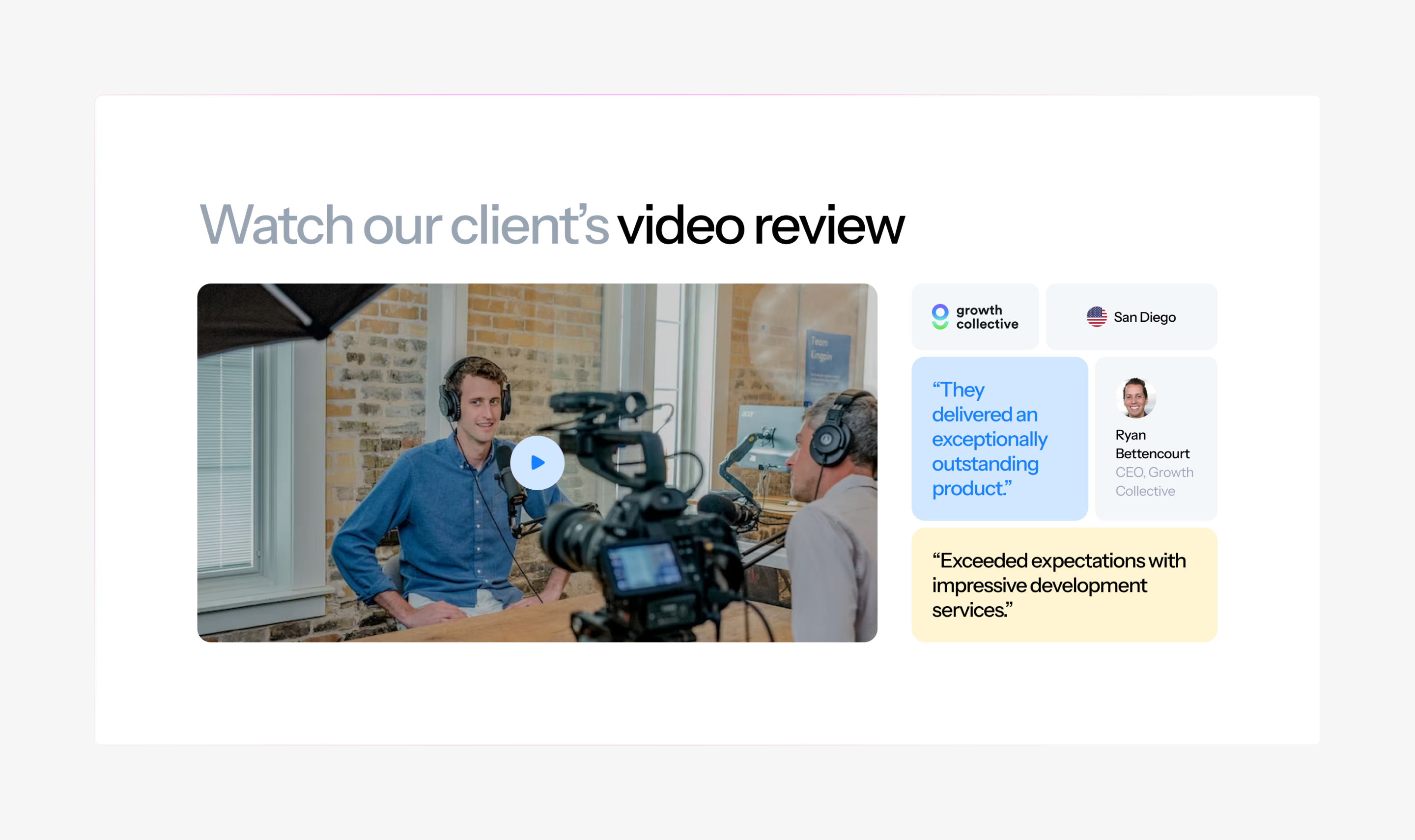 video review bento grid bento grid client review design ui ui design ui ideas ux design video review website
