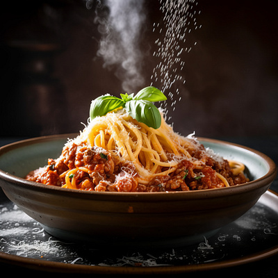 A bowl of Spaghetti Bolognese al dente aroma beef bolognese classicdish cuisine garlic homemade italian meat parmesan pasta sauce spaghetti tomato