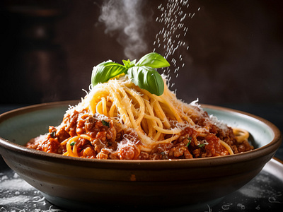 A bowl of Spaghetti Bolognese al dente aroma beef bolognese classicdish cuisine garlic homemade italian meat parmesan pasta sauce spaghetti tomato