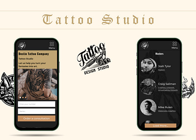 Web-site - tattoo studio design illustration prototyping ui ux web site wireframing