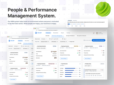 Performance Management System appraisal b2b blue branding dashboard design enterprise erp hrm interaction management performance productdesigner saas ui uidesign uidesigner ux uxdesign uxdesigner