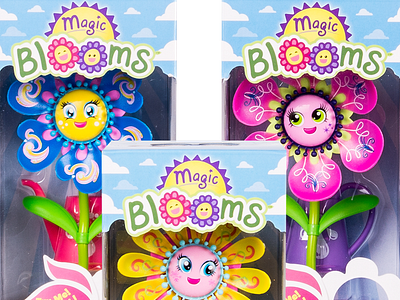 Magic Blooms Toy Branding and Packaging branding cute design flowers fun graphic design logo playful smile toy