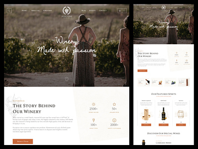 Marketing Website Concept for a Winery app figma ui ux