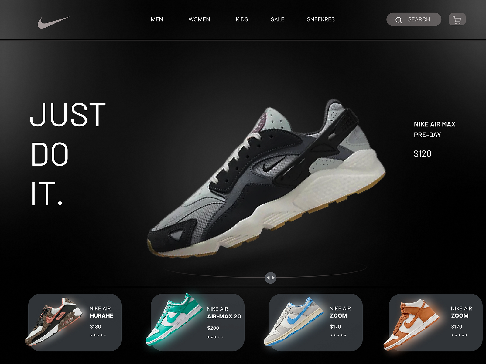 nike website redesigned by Eman fatima on Dribbble