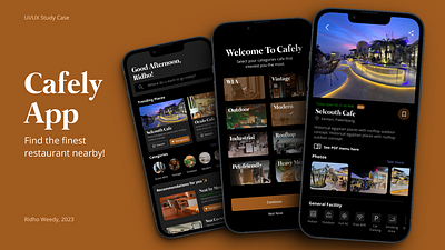 Cafely - Find the finest cafe nearby app mobile app mobile design ui uiux ux design uxd