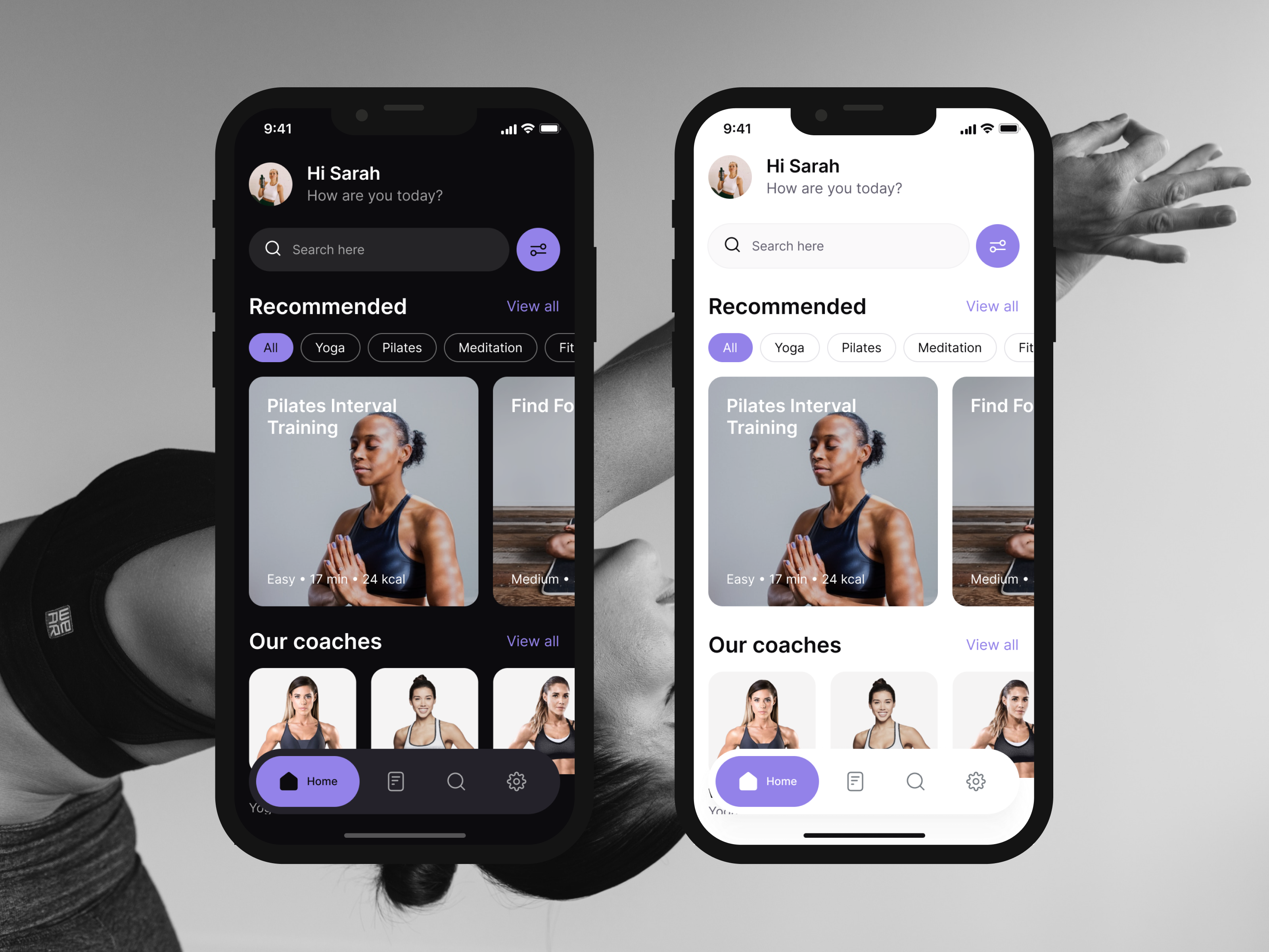 Fitness Mobile App branding design fitness graphic design illustration interface ios logo ui yoga