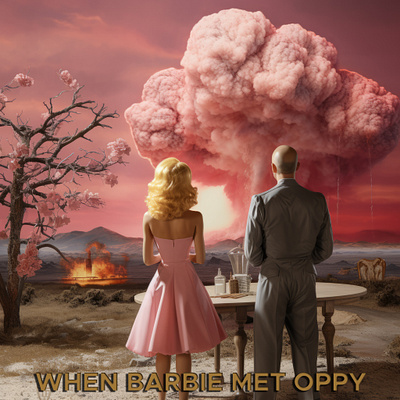 When Barbie met Oppy atomic barbie blonde bomb explosion history movie oppenheimer oppy pink trendy