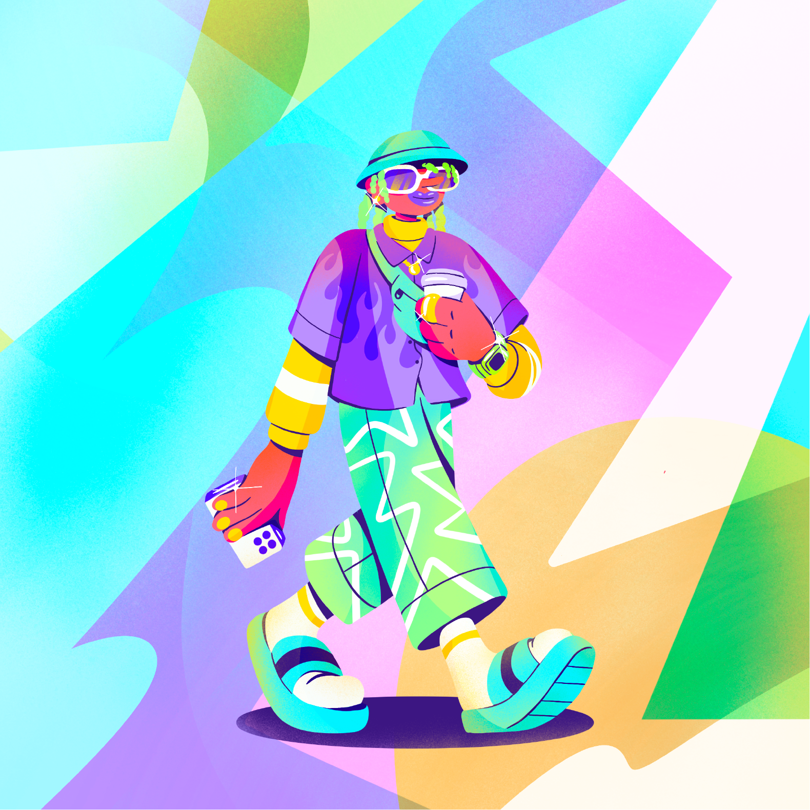 Swag arcade studio character colour digital editorial folioart illustration